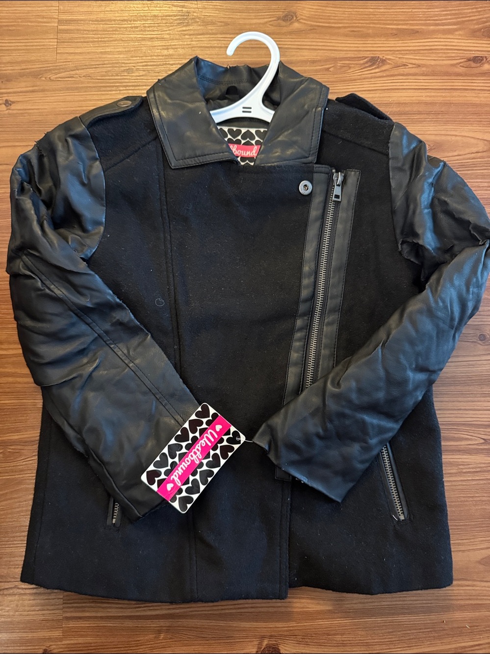 BRAND NEW girl youth westbound side zip black jacket size 6/6X